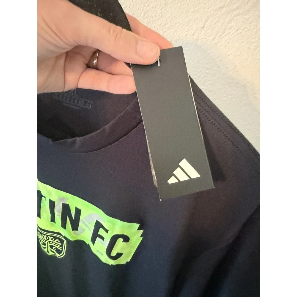 Adidas MLS Austin FC Soccer‎ Futbol Black Performance T-Shirt Size XL
